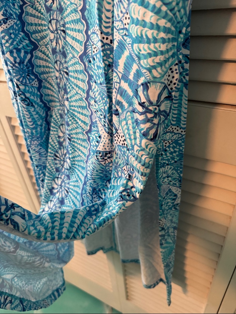 Lilly Pulitzer Blue & Turquoise Printed V-Neck Maxi Dress - Picture 6 of 8